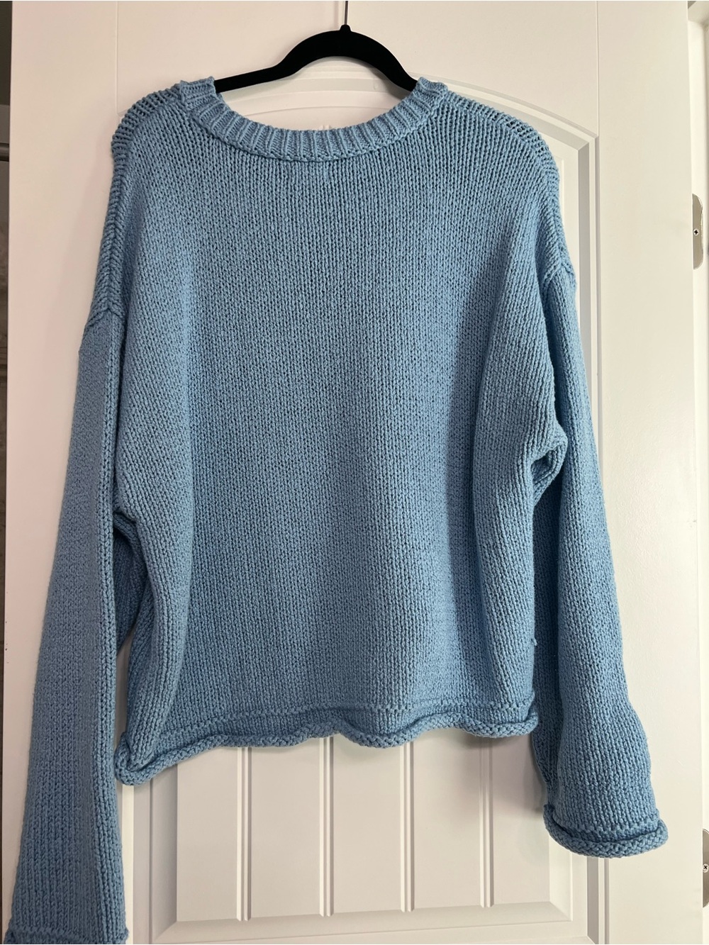 Pilcro Light Blue Women's Knit Crewneck Sweater - Picture 4 of 5
